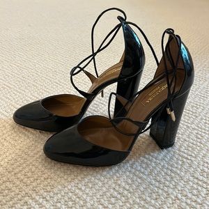 Patent Leatger Aquazzura Pumps
